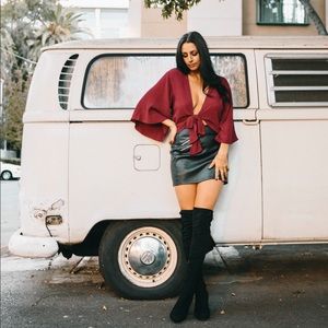 Beautiful Maroon Wrap Top from cute boutique!